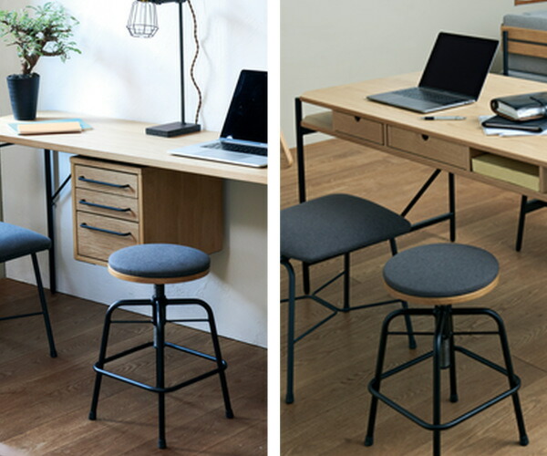 楽天市場】スツール グラム 高さ43～55cm 高さ調整 椅子 スチール脚