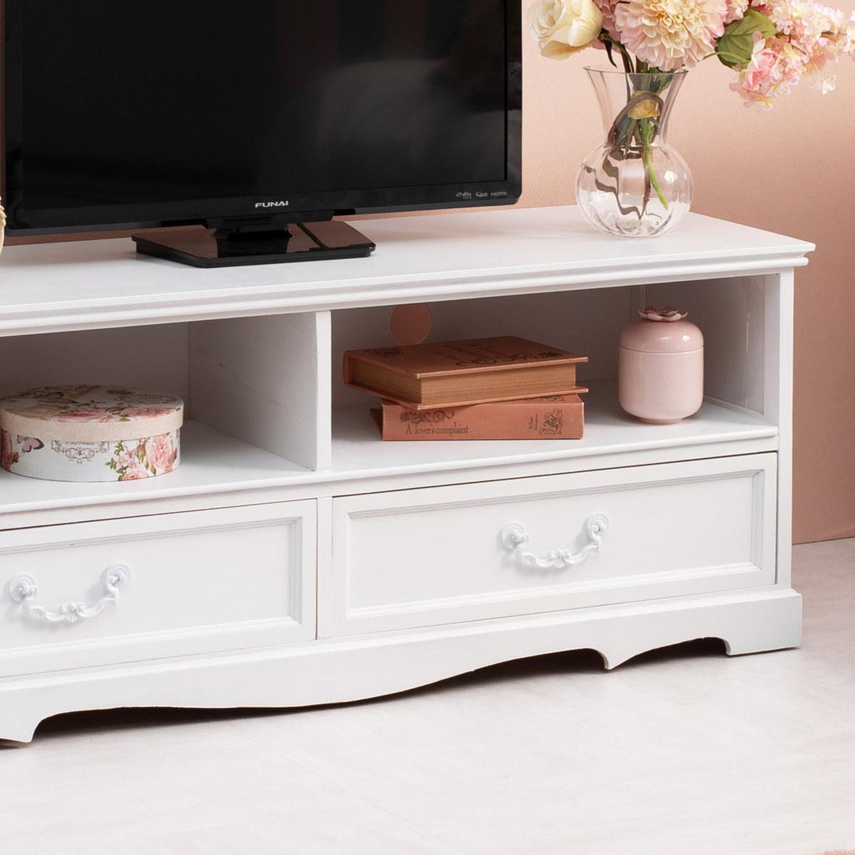 楽天市場】テレビ台 ローボード 木製 カントリー調 シャビーウッド 幅