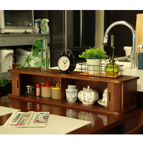 楽天市場】カウンター上収納 ジャバラ式キッチンカウンター上収納庫 幅