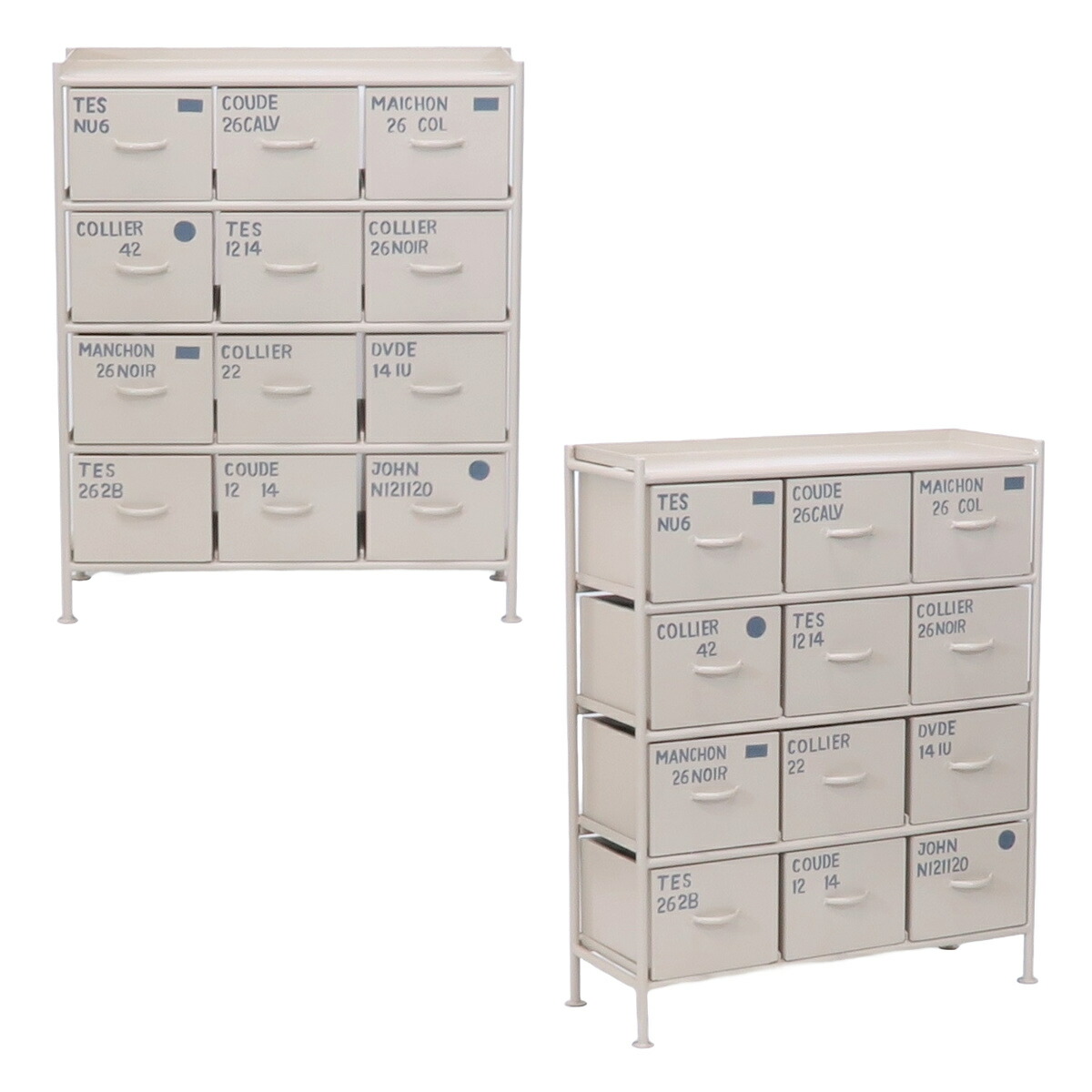 楽天市場】スチールチェスト 縦型 幅85cm 引出し12杯 インダストリアル