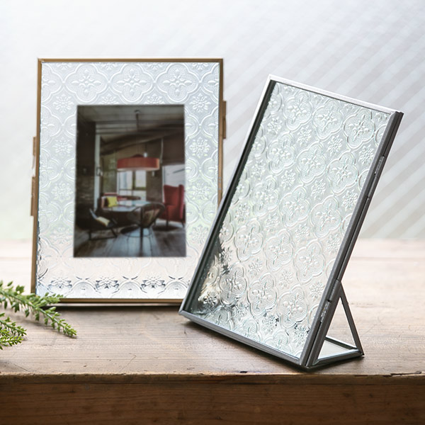 楽天市場】フォトフレーム フラワー ガラス ヒンジドフレーム