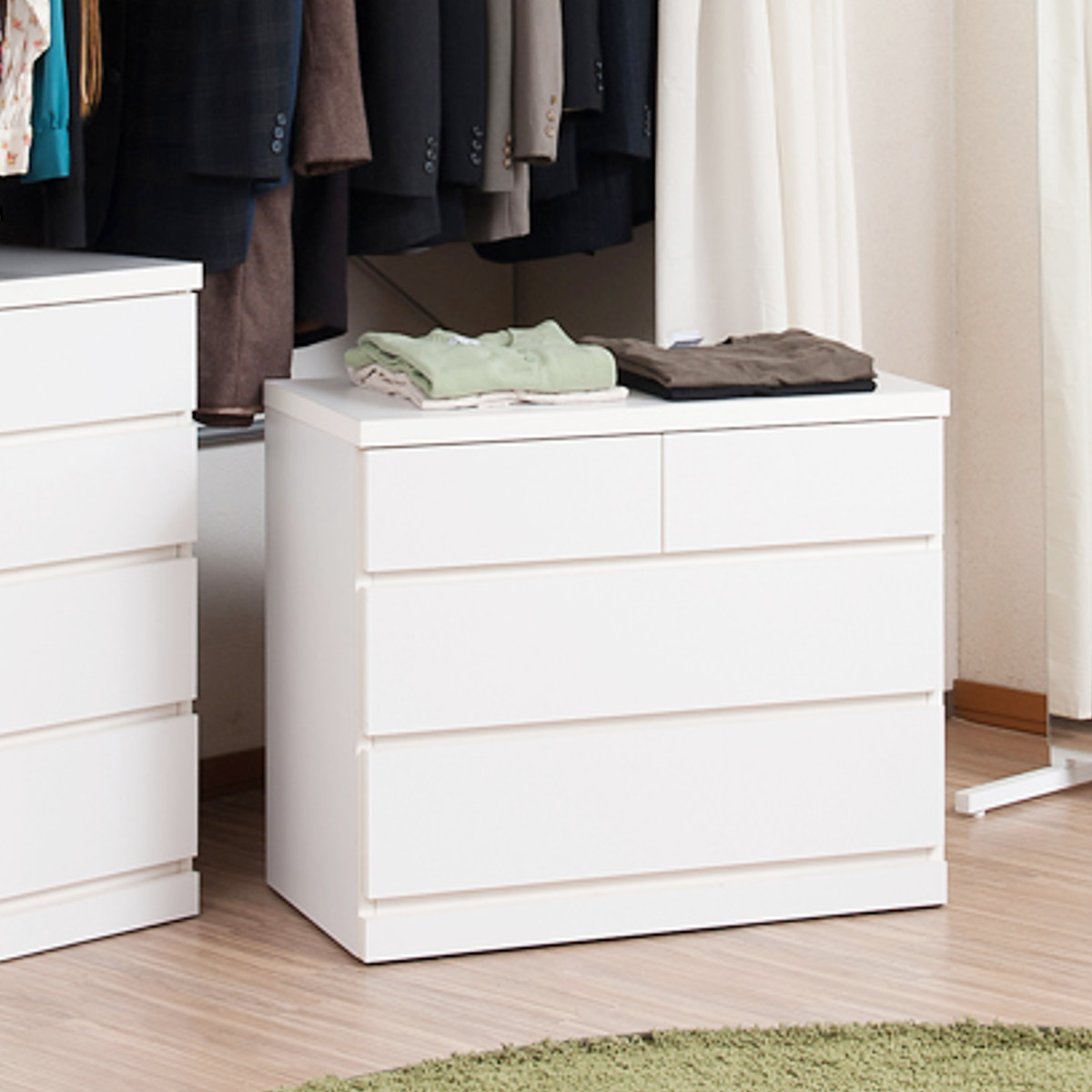 楽天市場】クローゼット収納 タンス 幅75cm 3段 奥行40cm キャスター付