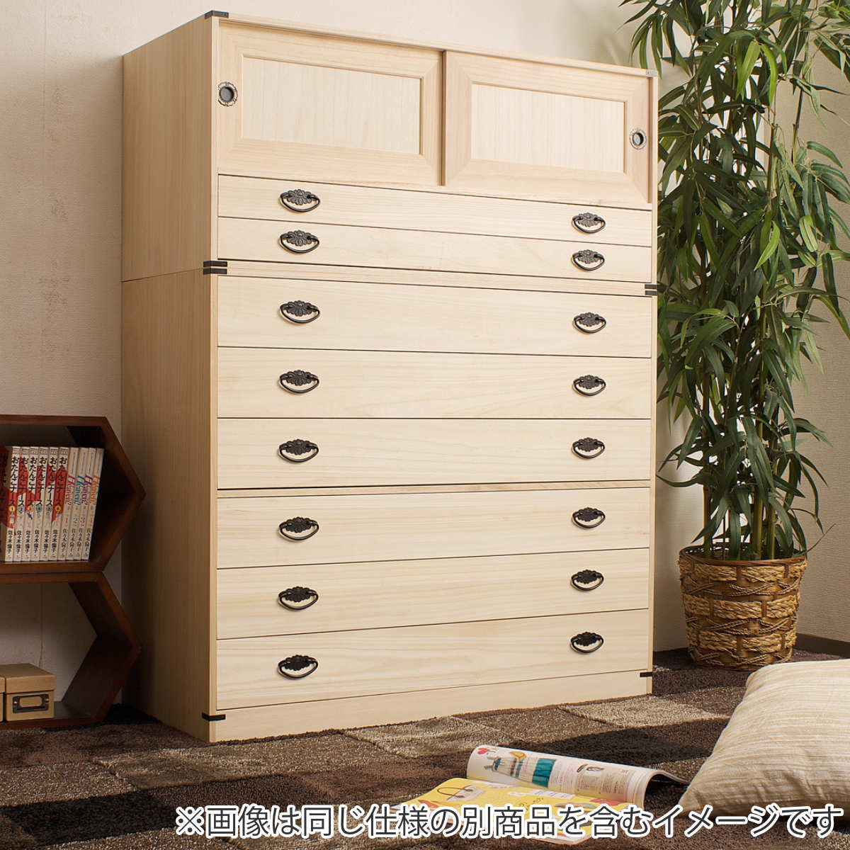 楽天市場】桐タンス 幅99.5cm 6段 台輪あり 着物用 日本製 （ 桐箪笥