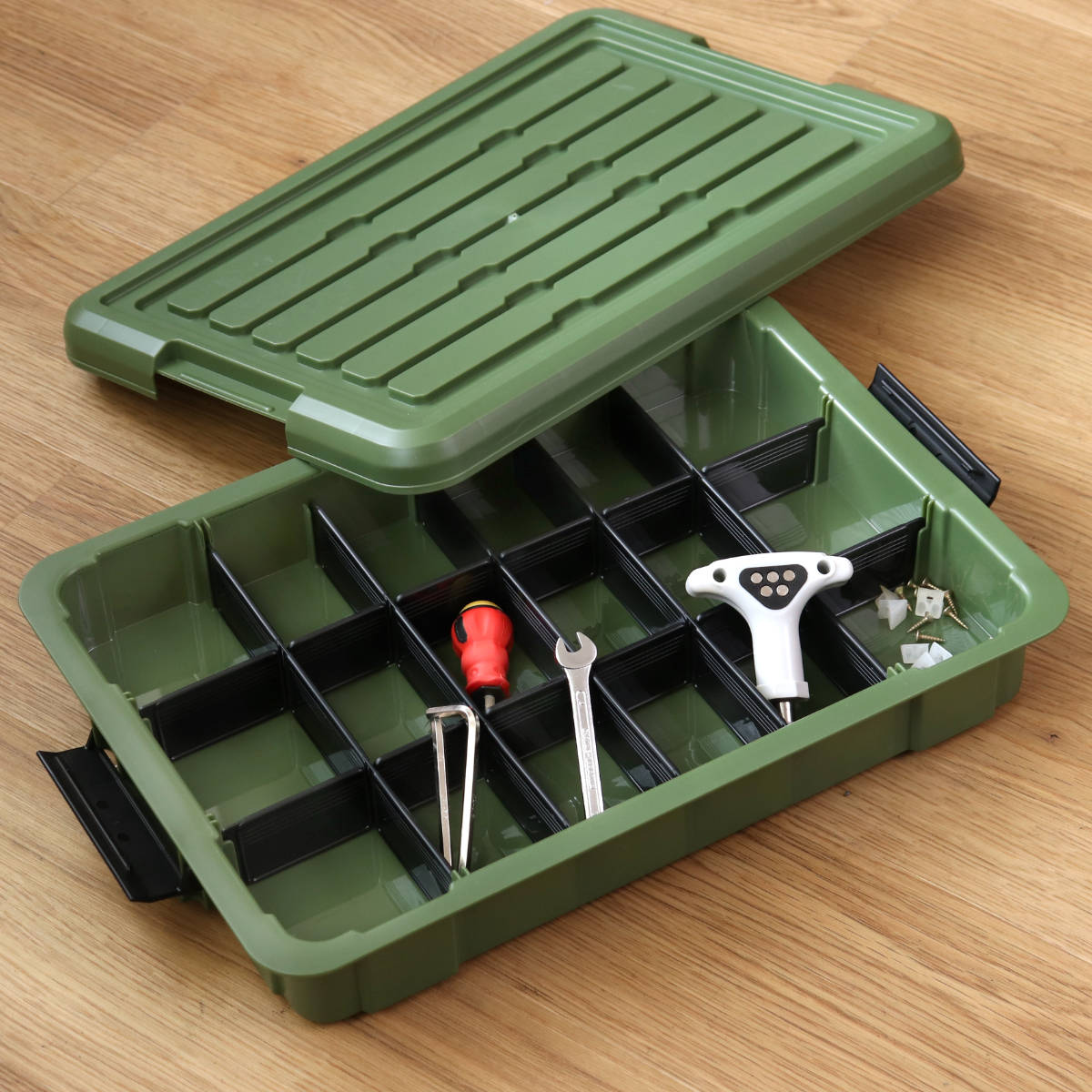 楽天市場】収納ボックス 3個セット Nタフコン ATC-47-09 フタ付き 幅