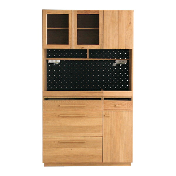 楽天市場】食器棚 北欧風 キッチンボード オーク材 幅105cm （ 送料