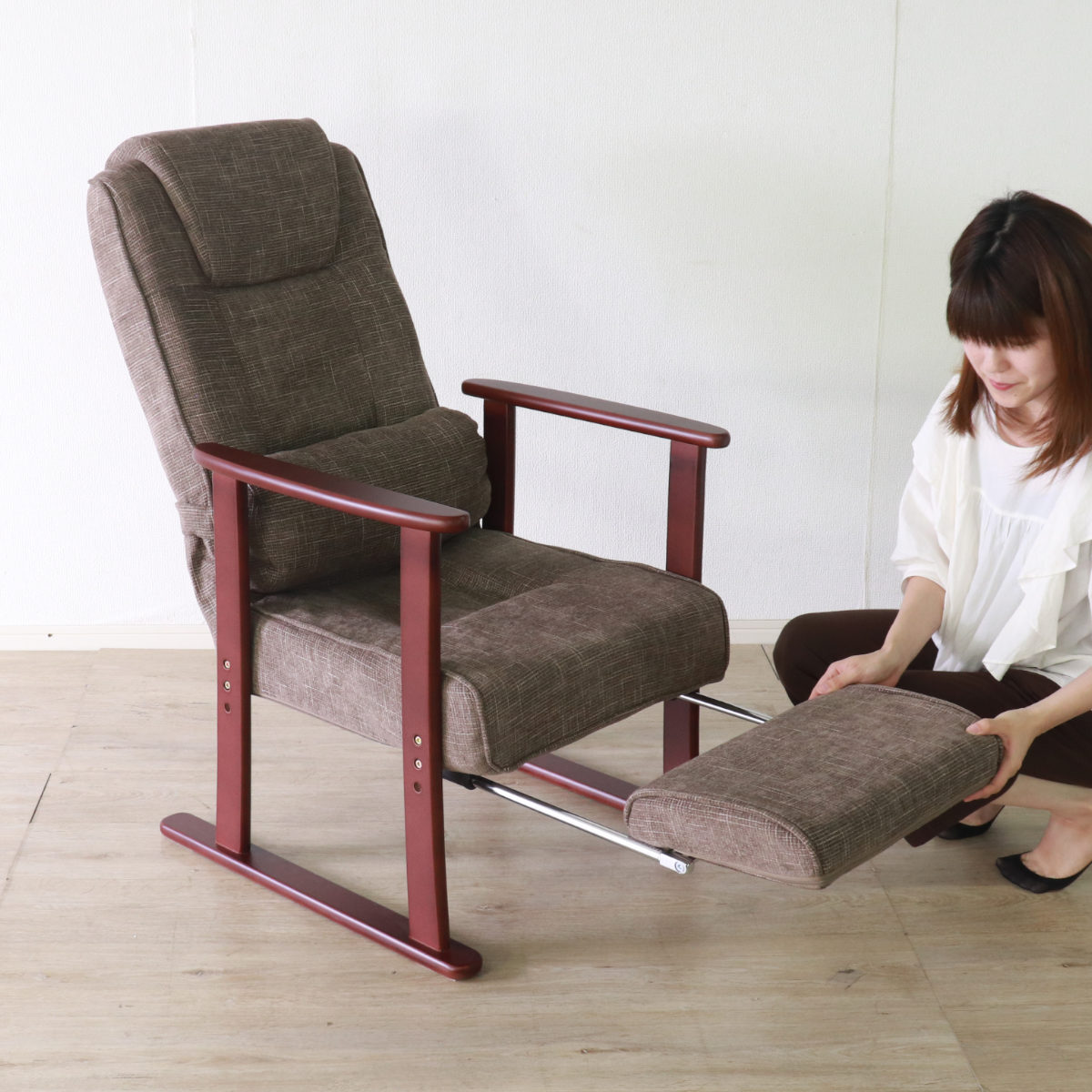 楽天市場】高座椅子 高齢者 リクライニング フットレスト 折りたたみ