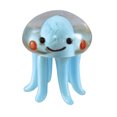 楽天市場】ガラス細工 水クラゲ ブルー 【 人形 海のいきもの
