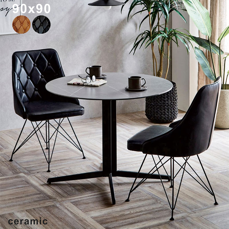 楽天市場】セラミック ダイニングテーブルセット 2人 丸 大理石風 90