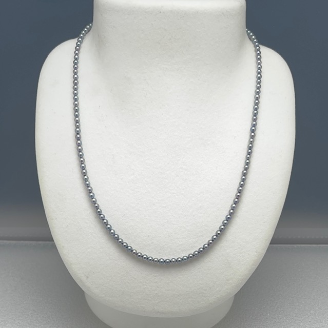 楽天市場】あこや真珠ベビーパールネックレス あこやグレー染め 3.0