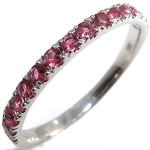 楽天市場】18金・ハーフエタニティ・レッドスピネル・リング・指輪