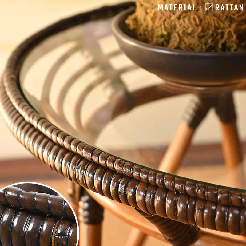 楽天市場】ラタンガラス テーブル 40cm幅 ガラステーブル サイド