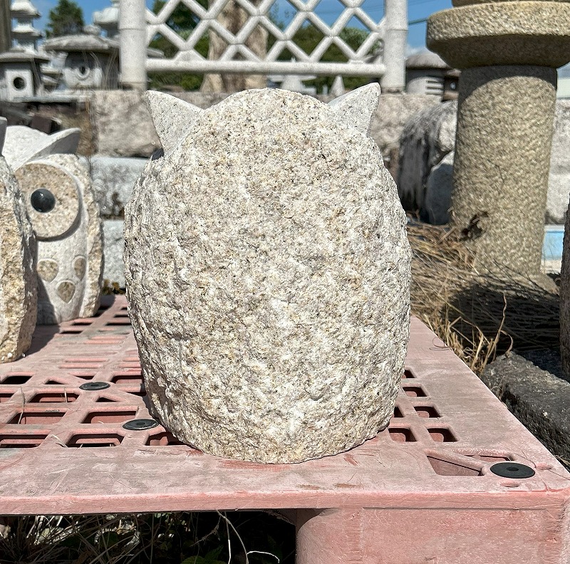 楽天市場】もこもこふくろう 大 H26cm 御影石 フクロウ 梟 鳥 とり