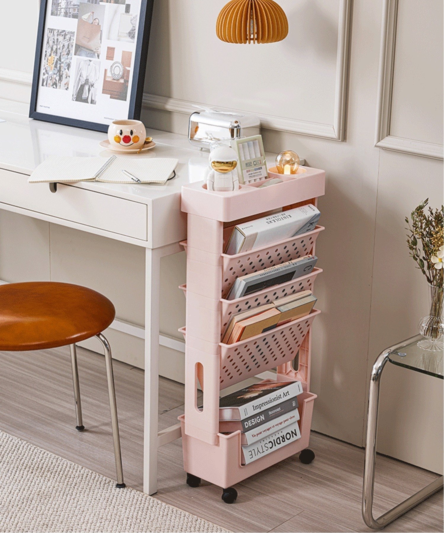 aimoha｜aimoha home/(W)大容量本棚書類棚 キャスター付き収納棚