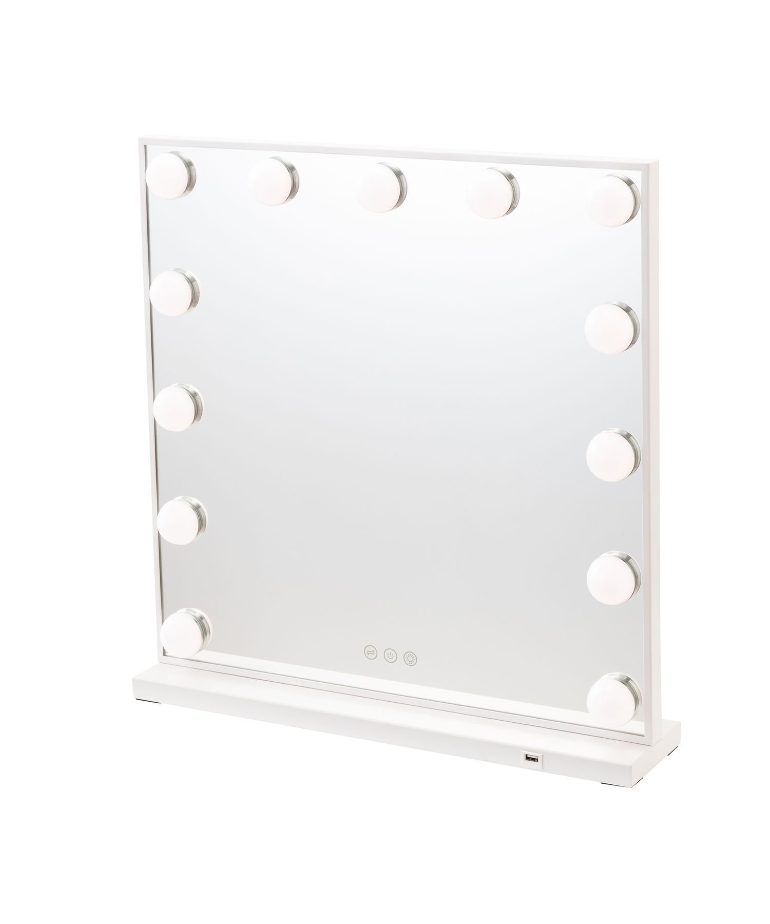 Francfranc｜ハリウッドミラー スクエア S ホワイト 調光 調色 ライト