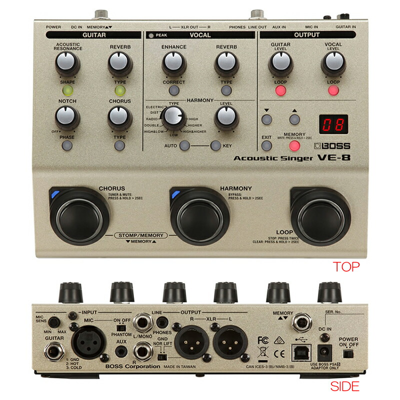 楽天市場】BOSS VE-8 ACOUSTIC SINGER ボーカルギターマルチ