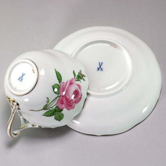 楽天市場】マイセン Meissen 一級品 ピンクローズ カップ＆ソーサー