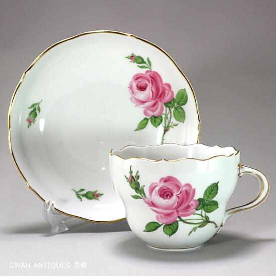 楽天市場】マイセン Meissen 一級品 ピンクローズ カップ＆ソーサー