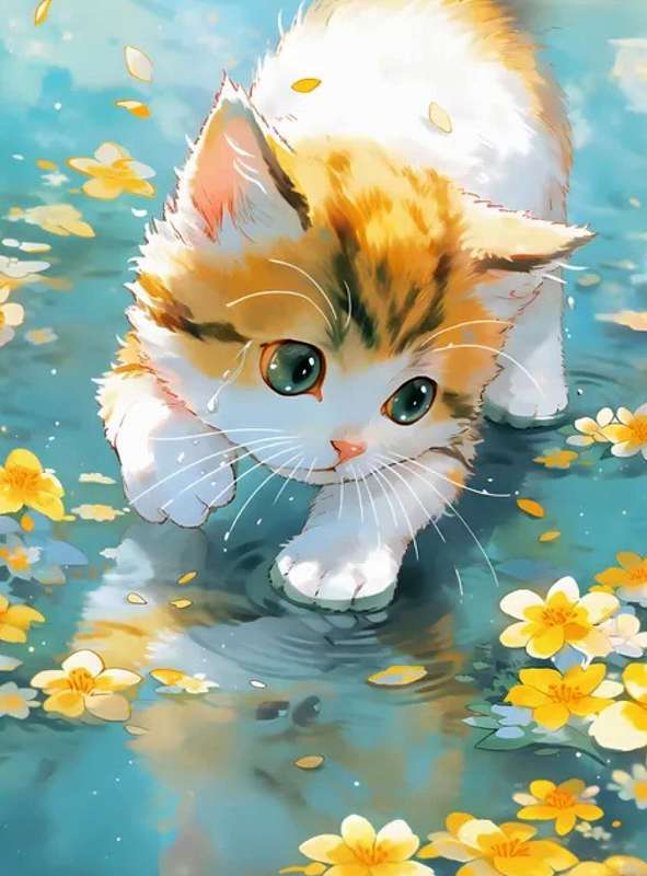 楽天市場】ダイヤモンドアート セット 四角ビーズ 水面の猫