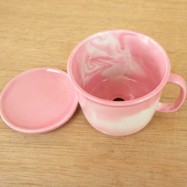 楽天市場】植木鉢 陶器 受け皿 セット ピンク マグカップ型植木鉢