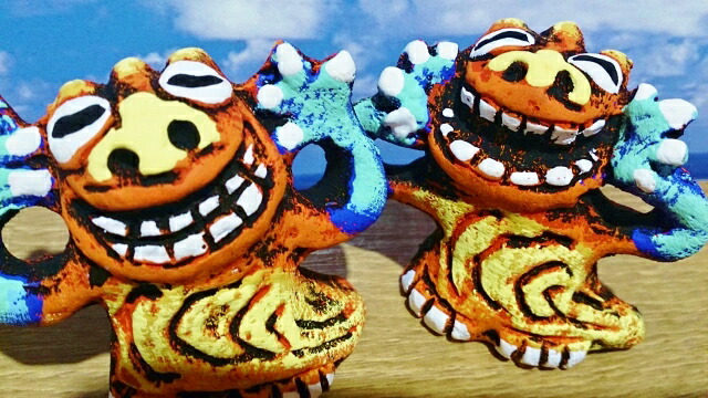 楽天市場】【シーサー】米子焼☆ボイス☆沖縄のペアシーサー・国際通り