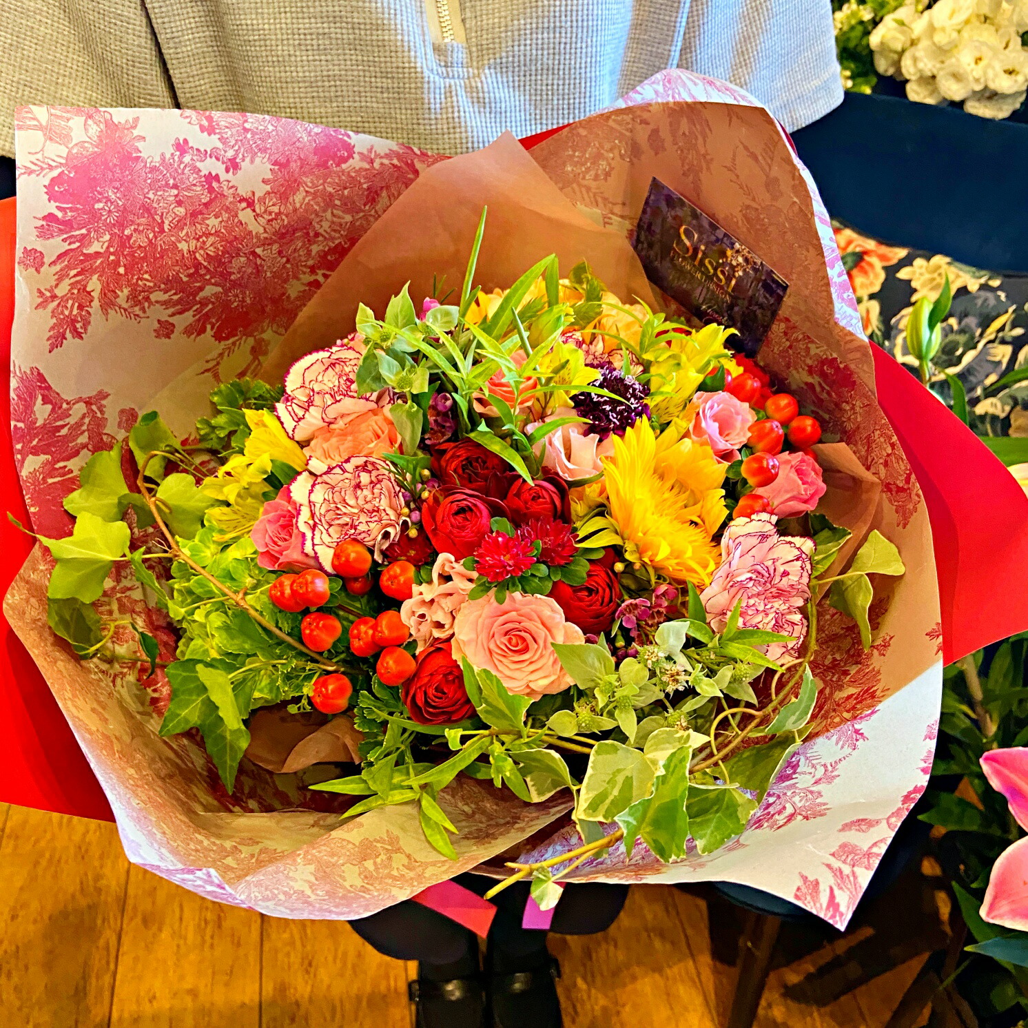 楽天市場】【最短 翌日届け 13時まで】 ラウンドブーケ Lサイズ バラ