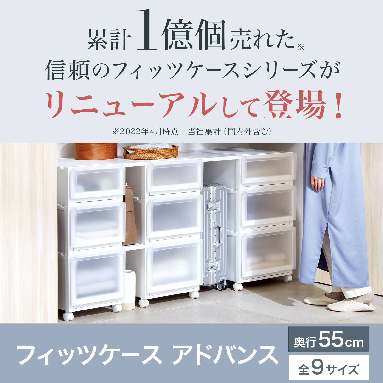 楽天市場】フィッツケース アドバンス 55サイズ ホワイト クリア fits