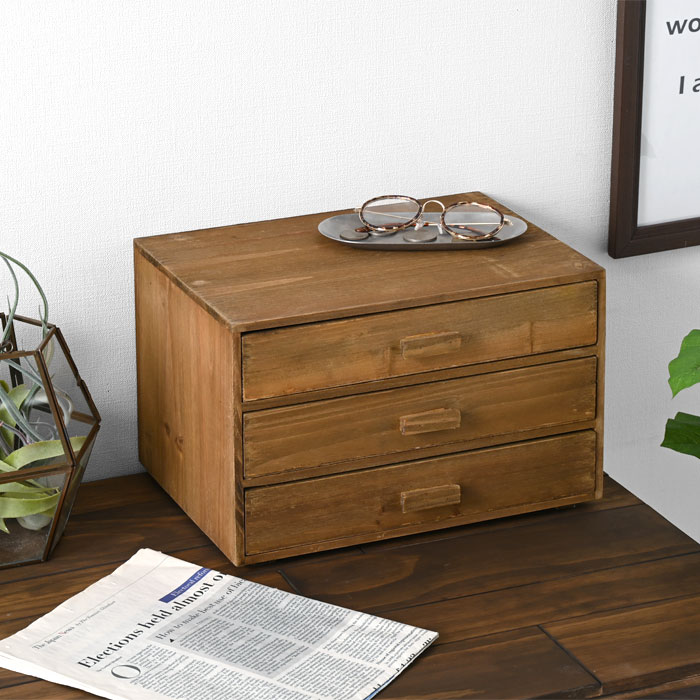 楽天市場】☆ポイント5倍☆ミニチェスト 卓上 木製 レターケース 書類