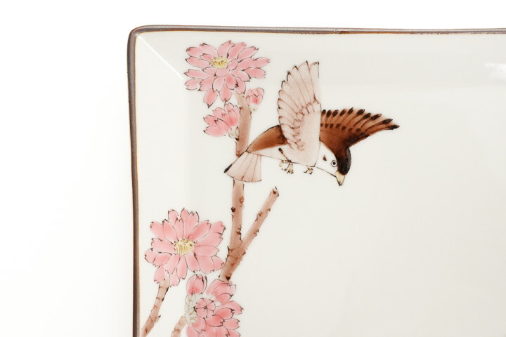 雀と桜の九谷焼花入 雀と桜の九谷焼花入 雀と桜の九谷焼花入 雀と桜の