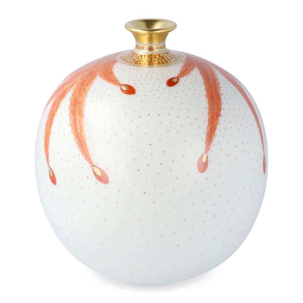 楽天市場】九谷焼 丸壺 金襴手鳳凰文 / 福田良則 | 花瓶 花器 桐箱紐