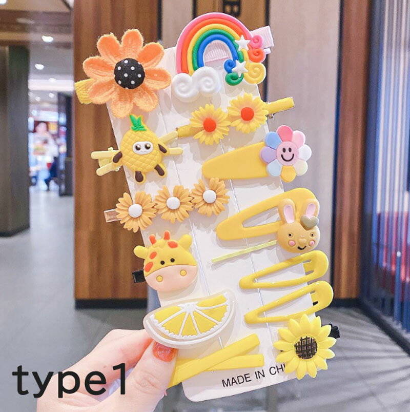 楽天市場】キッズ 7色髪飾り14個セツト ヘアピン へアクリップ 髪留め