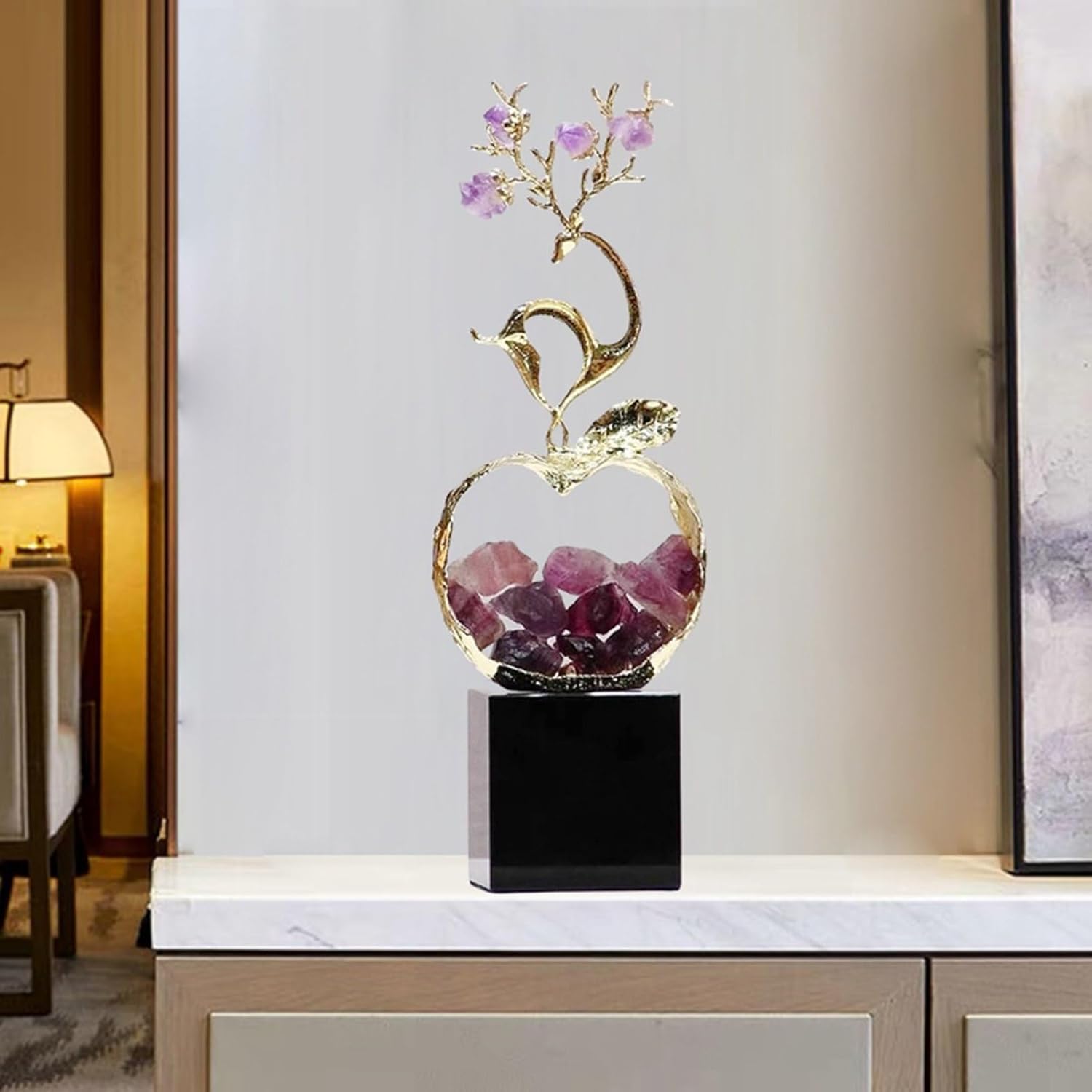 楽天市場】風水 置物 開運 インテリア クリスタル りんご 鹿 魚 癒し