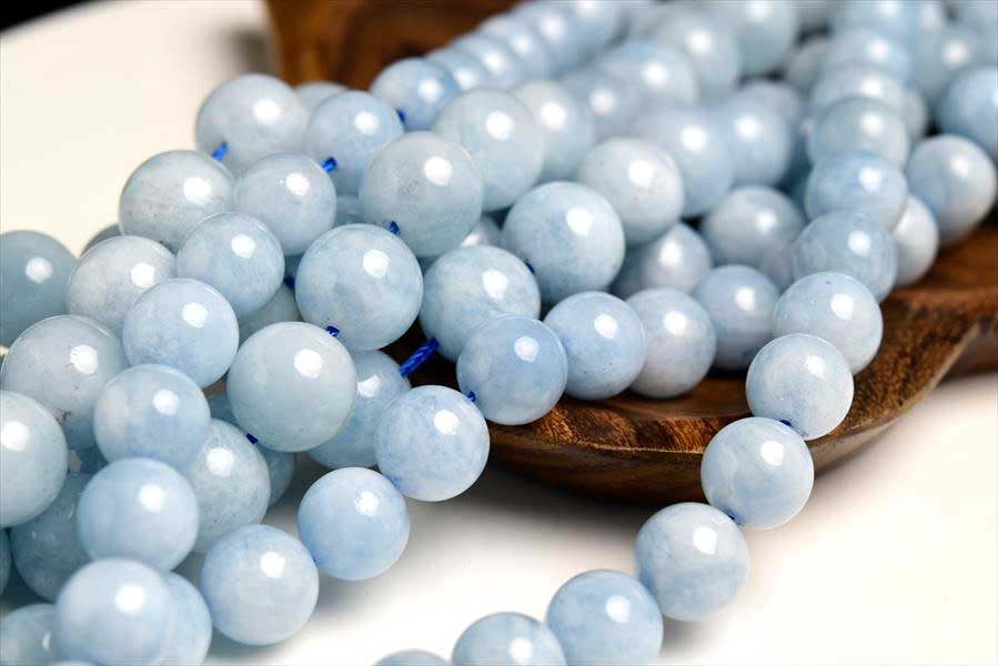 楽天市場】アクアマリンAA 藍玉 【約12mm珠連売り：一連約40cm】アクア