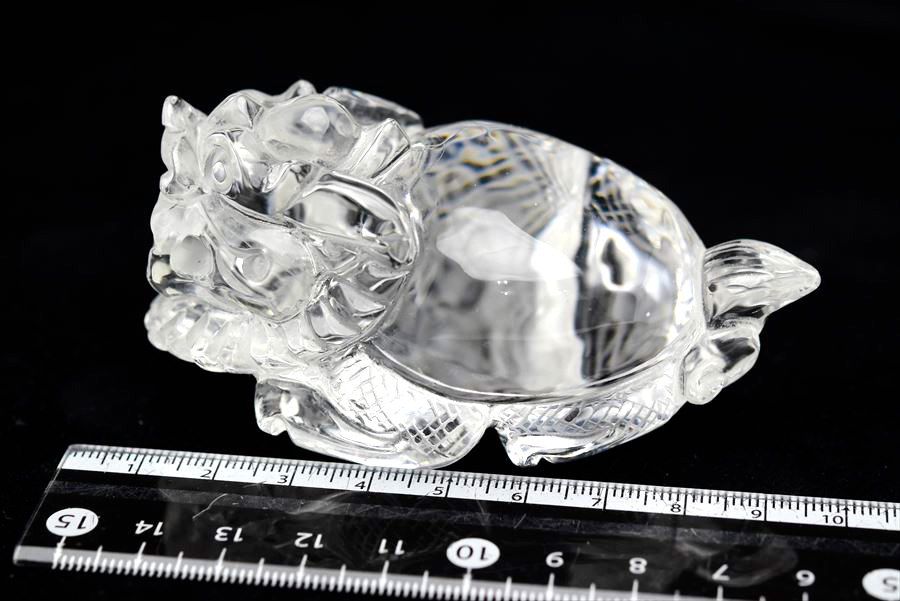 楽天市場】◇正財運◇ 天然 水晶 龍亀 ロングイ彫刻 置物【約204.7g