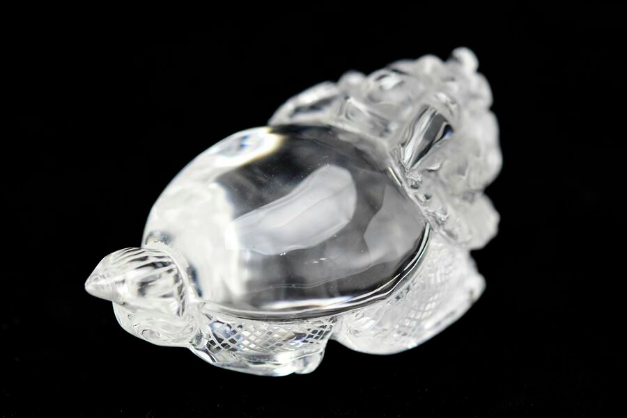 楽天市場】◇正財運◇ 天然 水晶 龍亀 ロングイ彫刻 置物【約204.7g