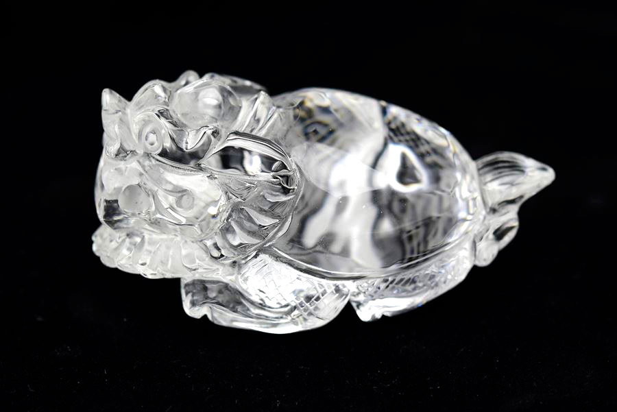 楽天市場】◇正財運◇ 天然 水晶 龍亀 ロングイ彫刻 置物【約204.7g