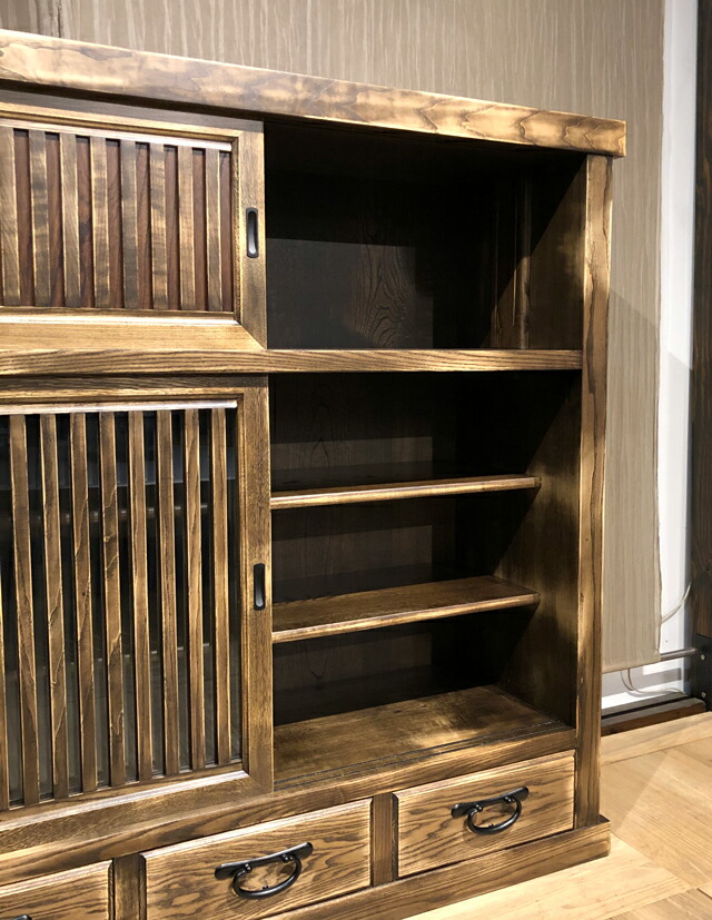 楽天市場】水屋 水屋箪笥 食器棚 和モダン 日本製 国産家具 レトロ