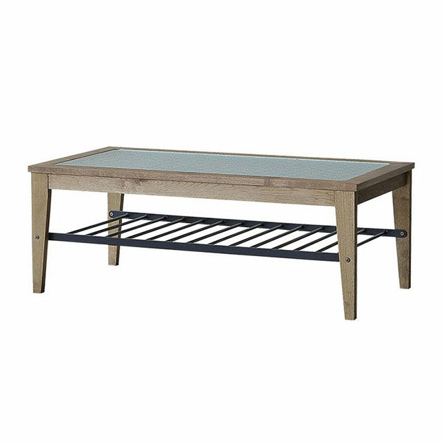 ヴィンテージ ガラスコーヒーテーブル 昭和レトロ 網棚 メタルフレーム