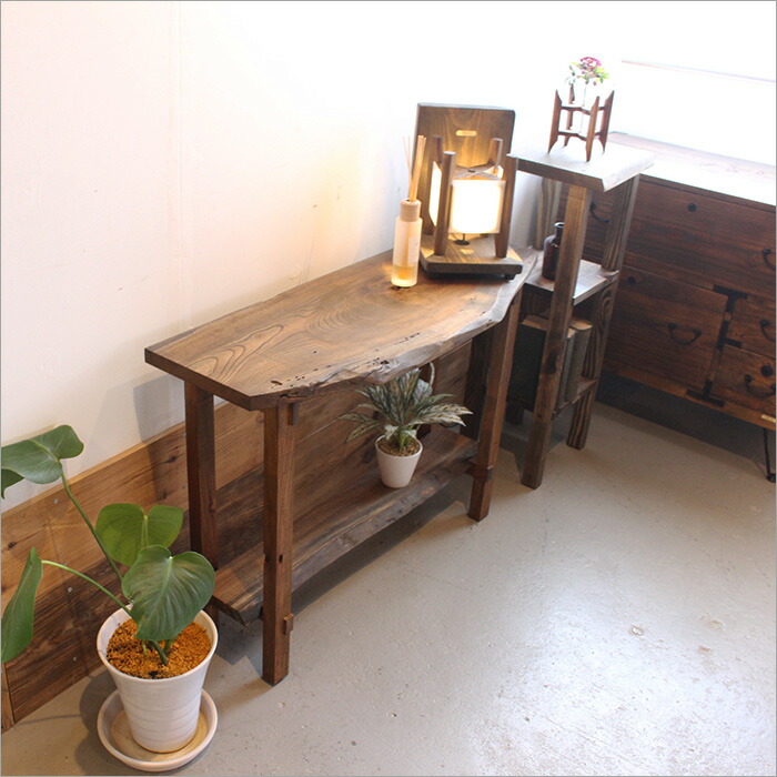 楽天市場】総欅ケヤキ 一枚板 サイドテーブル ナイトテーブル ソファ