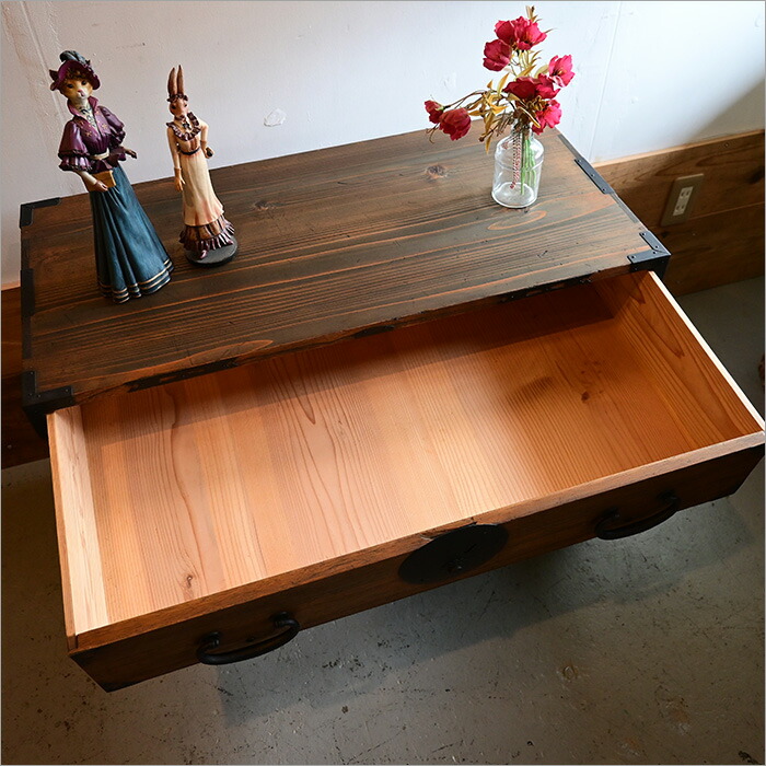 楽天市場】昭和初期 和箪笥リメイク 三段チェスト 幅83cm｜無垢材×鉄