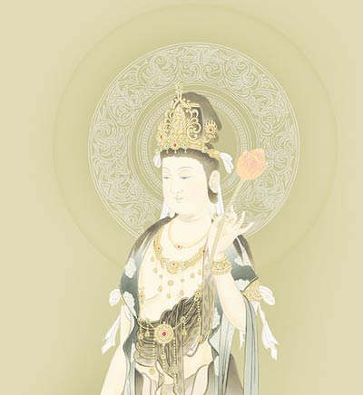 楽天市場】掛け軸 掛軸 観音様 雲上観音（鈴木 翠朋）?新品掛軸（かけ