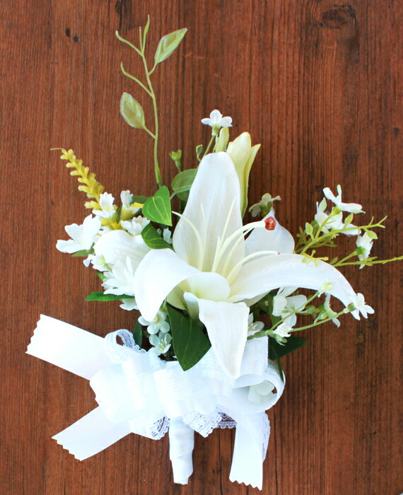 楽天市場】造花 プライマルカサブランカとトラノオのブーケと