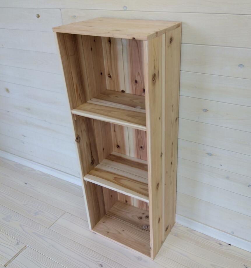 楽天市場】無垢杉板 収納 BOX 国産杉 3段（ A4 収納可 ）幅380×奥行250