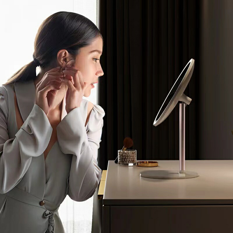 楽天市場】女優ミラー 化粧鏡 卓上ミラー 無段階調光 折立ミラー