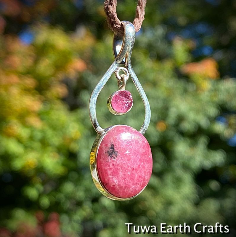 1点もの【魔除け】高品質ロードナイト＆ピンクトルマリン原石