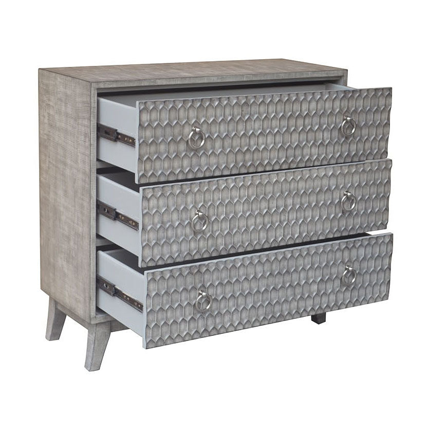 3段チェスト（グレー） リビング収納に差がつくおしゃれなホテルライク