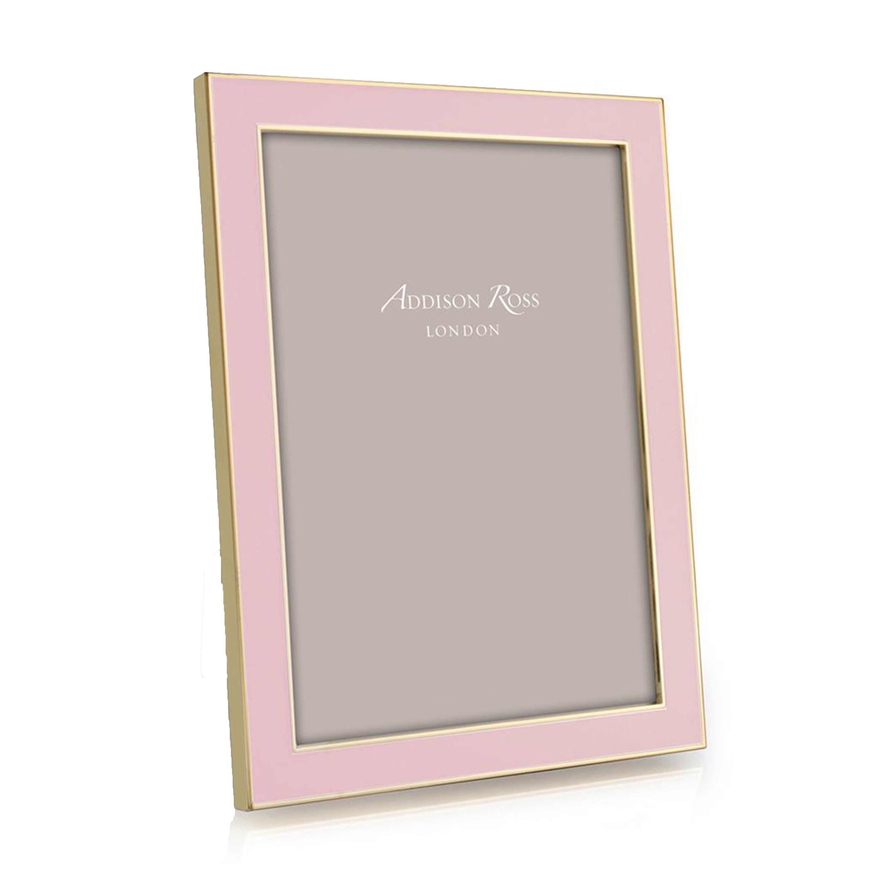 Gold Trim Pastel Pink Enamel Photo Frames - 4x6, 5x7 | Addison