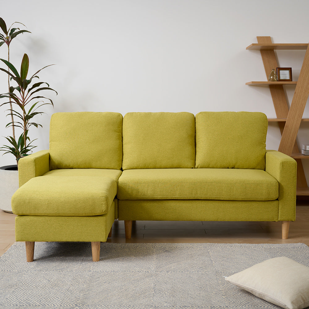 カウチソファ 3人掛け L字 オットマン付き 幅193cm 北欧 モダン