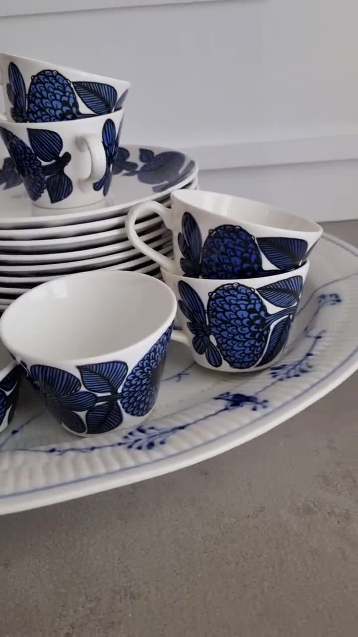 北欧vitage】Gustavsberg Blue Aster cs Vintage Gustavsberg Stig