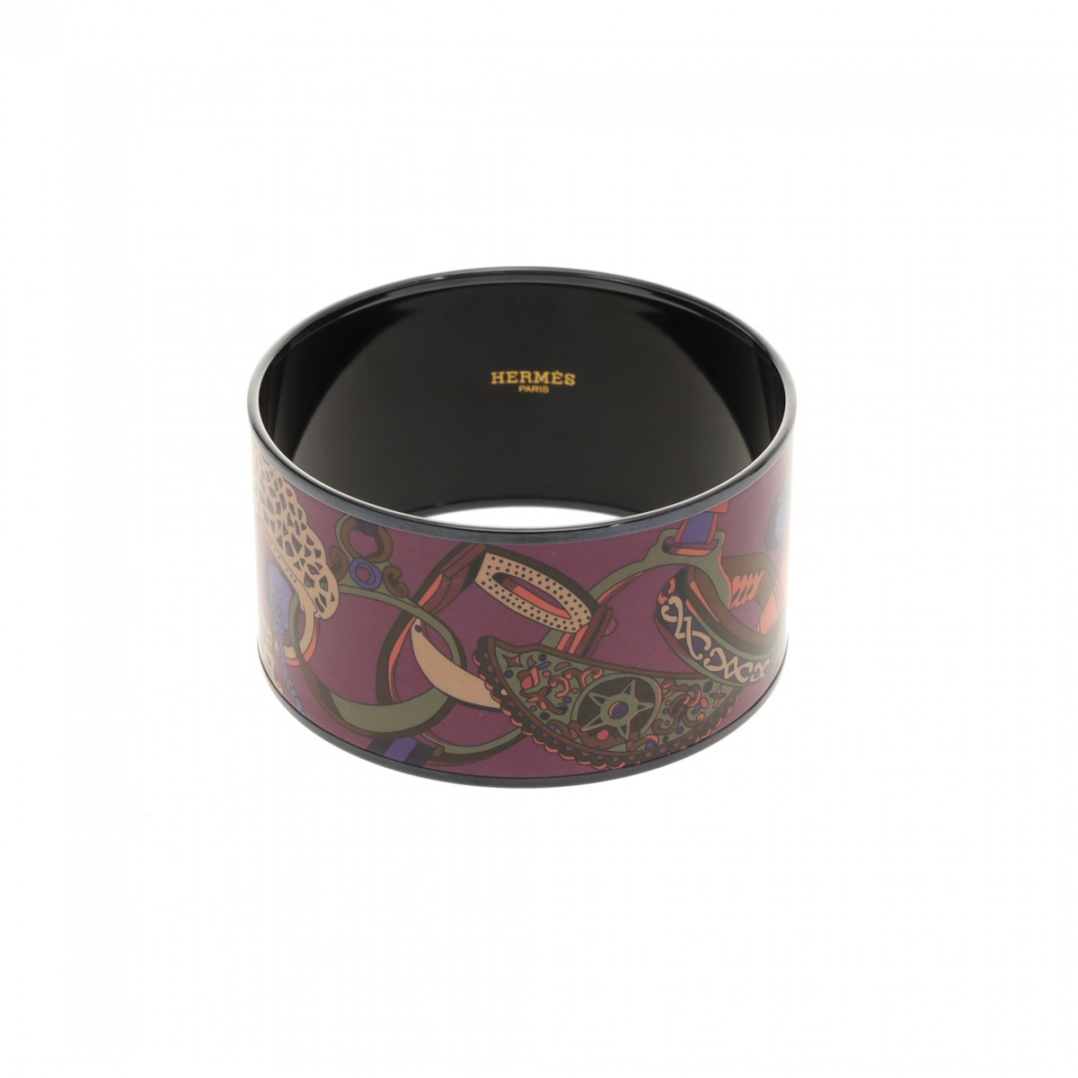 エルメス エマイユ TGM バングル パープル エナメル レディース