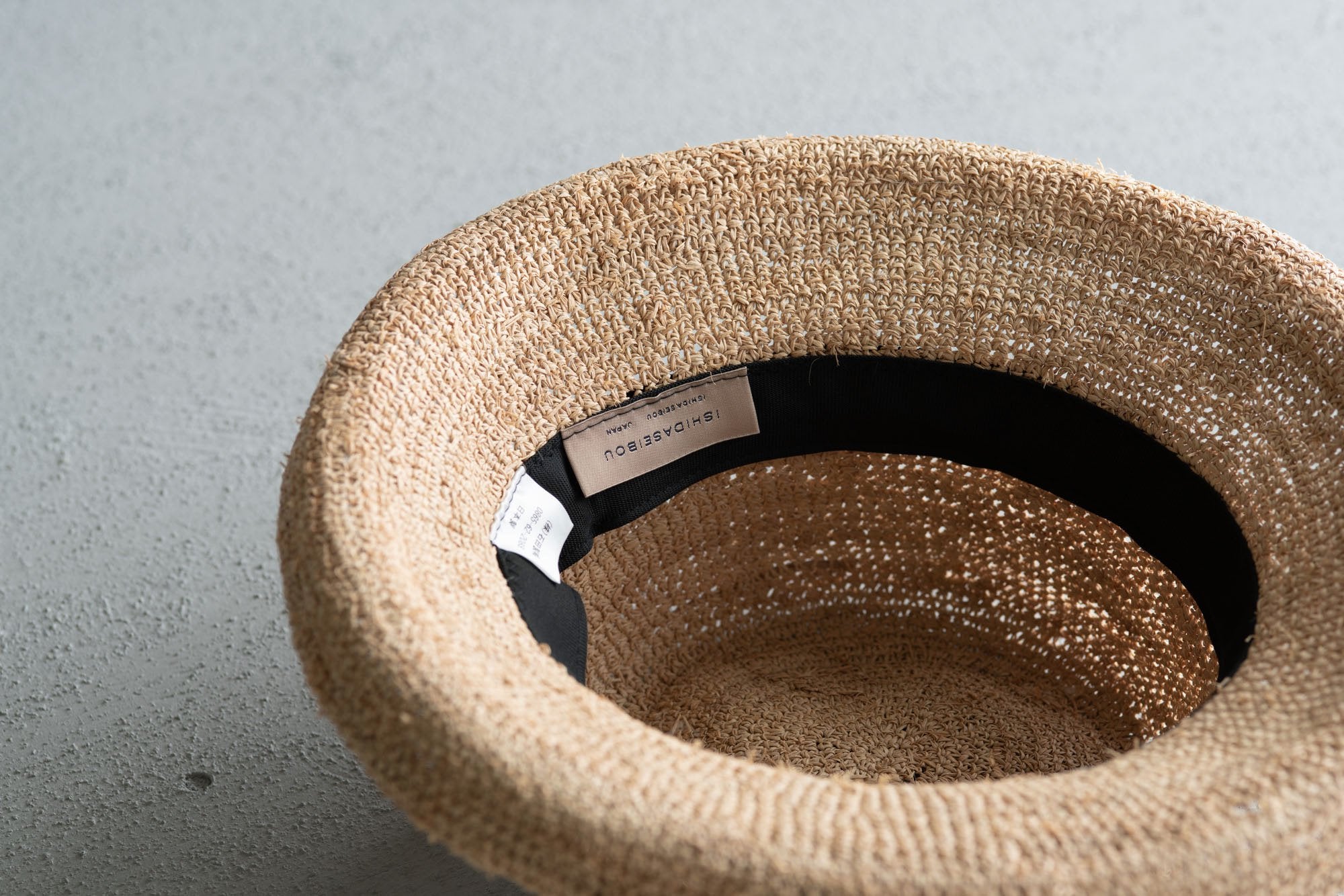 帽子 ラフィアかぎ編みセーラー10｜石田製帽